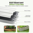 G GOOD GAIN Raised Garden Beds - 8x2x1ft Galvanized Planter Boxes Kit with Protective Tape & Gloves & Tools | Oval Metal Outdoor Raised Bed for Gardening Vegetables, Fruits, Flowers, Herbs, White