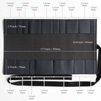 Wazakura Made in Japan Bonsai Tool Case with 16 pockets in Polyurethane Leather, Japanese Garden Tool Kit Roll Storage Bag - 16 Pockets Black PU Leather