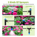 230FT New Quick-Connect Drip Irrigation System Kit, Automatic Garden Watering Misting System for Greenhouse, Yard, Lawn, Plant with 1/2 inch Hose 1/4 inch Distribution Tubing and Accessories