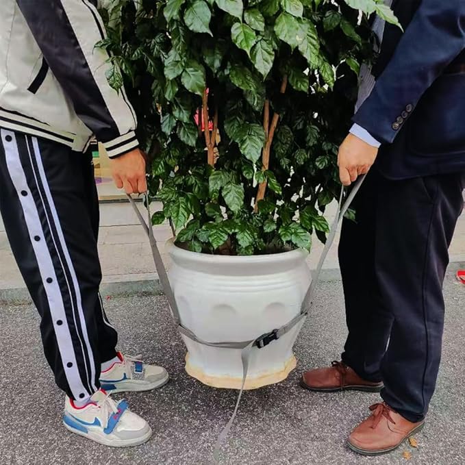 Potted Plant Mover and Lifting Straps for Garden, Landscaping Lifting Straps, Move Heavy Garden Objects: Flower Pots, Planters, Trees, Rocks,Pot Tool,Gray