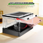 Foldable Reptile Terrarium with Sliding Door Portable Spider Enclosure, Lizard Cage, Plastic Habitat for Tarantula, Tree Frog, Leopard Gecko, Snake, Hermit Crab Ventilated Terrarium Starter Kit Black