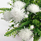CATTREE Artificial Dandelion Plants, Plastic Flowers Shrubs Bushes Fake Grass Wedding Indoor Outdoor Home Garden Arrangements Party Decoration Planting Filler White 4 Pack