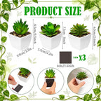 3 Pcs Magnetic Plants Classroom Decor Artificial Potted Potted Greenery Mini Fake Plants with Magnets Back to School Teacher Appreciation Gift for Whiteboard Blackboard Home Office(Succulent)