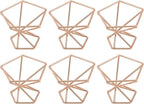 uxcell 6Pcs Air Plant Holder, Makeup Sponge Drying Holder Rack, Tabletop Air Fern Display Stand, Makeup Beauty Egg Dry Stand for Dressing Table Home Decoration, Rose Gold (56x56x42mm)