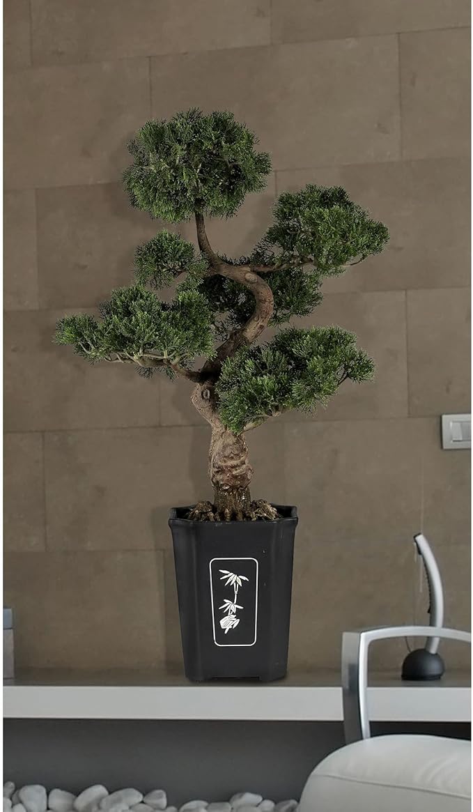 Nearly Natural 4100 Cedar Bonsai Tree, 36-Inch, Green