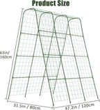 Miory Cucumber Trellis, 63" Tall U Shape Trellis for Raised Bed, Garden Arch Trellis for Climbing Plants Outdoor, Plant Support for Vegetables Vines, Steel with PE Coated (48“Lx32”Wx63“H)