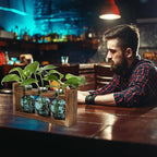 Plant Terrarium Propagation Stations Hydroponics Halloween Skull Planter Vase Skulls Decor with Wooden Stand Gife for Father