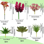 22pcs Colorful Fake Succulents, Mini Artificial Succulents for DIY Crafting Home Terrarium Floral Wall Garden Arrangement Office Decoration (Unpotted)