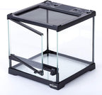 REPTIZOO Mini Reptile Glass Terrarium Tank 8"x8"x8", Front Opening Door Full View Visually Appealing Mini Reptile or Amphibians Glass Habitat