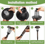 Qualirey 4 Pcs Solar Bug Zapper Waterproof Outdoor Mosquito Zapper Killer and Lighting Repellent Lamp for Indoor Outdoor Use Garden Patio, Purple and White Light(Plastic,Bronze)