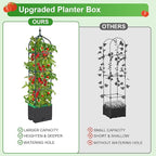 Raised Garden Bed Planter Boxes with Trellis,1pcs 70.9" Self-Watering Tomato Planter Boxes with Trellis for Climbing Vegetables Plants Flowers Tomato,Use for Indoor Outdoor (Black)
