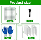 4 Pack Plant Protectors from Animals, 12''x14'' Metal Plant Cages for Outdoor Plants, Garden Plant Protector with Stakes & Zip Ties, Keep Rabbits Squirrels Out, Plant Cage for Flowers Vegetables