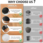 QRRICA Plant Pots 10/9/8/7.5/7 Inch Self Watering Pots, with Drainage Holes and Saucers,Water Level Indicator & Deep Reservoir,Large Plastic Planter for Indoor Out Door Plants (Black)