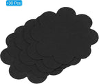 PATIKIL 3 Inch Plant Pot Hole Pad, 30 Pack Non-Woven Fabric Flower Shape Bonsai Bottom Soil Mat, Black