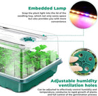Seed Starter Tray with Grow Light, 192-Cell Seed Starter Kit, Seedling Starter Trays with Humidity Domes, Automatic Timer, Adjustable Light Indoor Gardening Plant Germination Trays