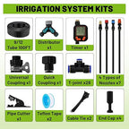 100FT Drip Irrigation Kit - 28 Adjustable 360° Nozzles & T-Connectors for Garden, Lawn & Plant Watering System