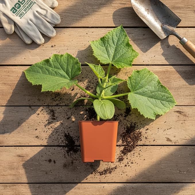 Planterium's Organic Live Marketmore Cucumber Plants | 3 Pack | 5" - 10" Tall