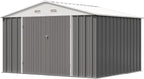 Patiowell 10x8 FT Storage Shed, Outdoor Metal Sheds with Lockable Door and Sloping Roof, Waterproof Outside Large Garden Tool Shed with Breathable Vents for Patio Lawn Backyard, Gray