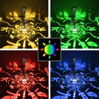 RGB Dragonfly Projection Solar Floor Lamps Outdoor,Metal Floor Light with Plant Stand,42.48" Decorative Waterproof Lighting for Garden,Patio,Porch,Yard,Deck