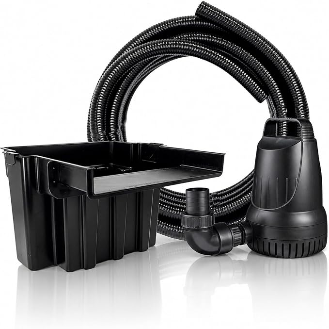 HALF OFF PONDS 16-Inch Waterfall Spillway Kit | 4,000 gallon capacity, 2,100 GPH Aqua Pulse pump, Filter media, 12.5 ft tubing, Waterfall streams