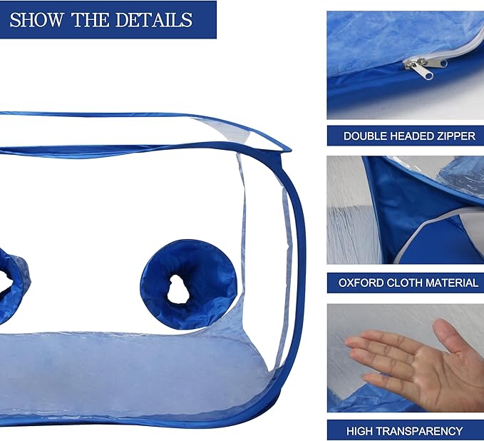 Portable Still Air Box Mycology with Pop Up Mushroom Growing Kit - Ideal for Mushroom Cultivation in Office and Mycology Enthusiasts (Blue)