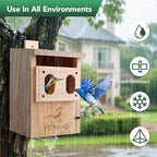 Bird Houses for Outside, Durable Birdhouse with Dual Entrances, Weatherproof & Perfect for Bluebirds, Wrens, Finches & Swallows(Assembly Required)