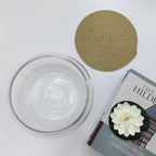 10" Large Glass Lotus Bowl Planter with Braided Tray Round Clear Glass Water Lily Flower Pot Indoor Hydroponic Aquatic Plant Bonsai Vase Can As a Fish Tank