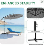 NEWBULIG 10FT Patio Umbrella, Offset Cantilever Outdoor Patio Table Umbrella, UV Protection, Fade Resistant Fabric, Easy Tilt Adjustment for Pool, Deck, Garden, Backyard