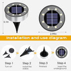 OULONGER Solar Lights Outdoor 16 Pack, Solar Garden Outdoor Waterproof Pathway Lights Bright In-Ground Lighting Decor for Lawn, Patio, Yard, Driveway, Step and Walkway Warm Lights