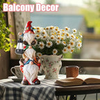 twinbling Garden Gnome Statue with Solar Lights Garden Sculptures Funny Triple Gnome Outdoor Patio Lawn Yard Balcony Home Decor Birthday Gift for Mom Woman Grandma 12 in Summer Gnomes