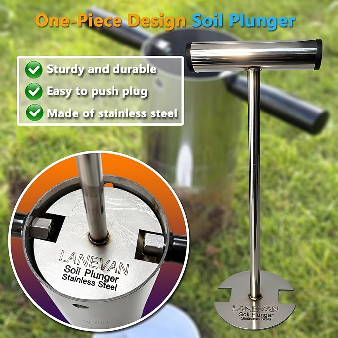 Stainless Steels Golf Hole Cutter for Putting Green Practice, 4Inch & 6Inch USGA Standard Portable Post Hole Digger for Backyard, Lawn Plugger Tool for Gardening