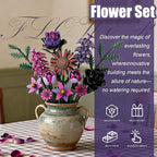 Flower Building Set, Wildflower Bouquet, Artificial Bouquet Flowers Arrangement, Compatible with Lego Botanical Collection for Adults, Dinner Table, Living Room Home Office Decor, Ideal Gift, 614PCS