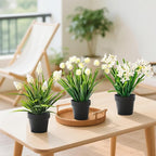 3 Pack Fake Small Plant Artificial Potted Flowers for Home Decor Fake Flower Plant Greenery Mini Faux Plant for Indoor Bedroom Living Room Office Shelf Bathroom Farmhouse Decor (Type 5)