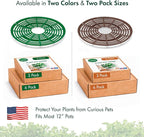 12 inch Plant Pot Cover | Soil Cover for Plants (One Piece Design) | 6 Pack | Dark Green | No Stakes or Assembly Needed | Perfect for Covering Plants from Animals | Made in USA