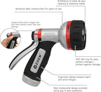 Eden PRO 94830 Metal Rear Trigger 6-Pattern Turbo Nozzle, Heavy Duty Hose Sprayer for Garden, Plants, Lawns, Quick Connect Set Included