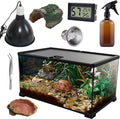 SARUFO Reptile Glass Terrarium Kit(8 Pieces) 12 * 8 * 6 in, Amphibian Tank Starter Kit, Suitable for Small Reptiles Such as Geckos, Snakes, Lizards, Chameleons,Serpents(12 * 8 * 6 inchs)