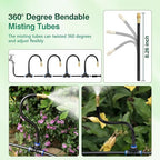 39FT Garden Mister System, Automatic Garden Watering System with 360-degree Bending Dropper Atomizing Copper Nozzle, Drip Irrigation System for Garden, Greenhouse, Yard, Lawn, Plant (12 Spray Nozzles)