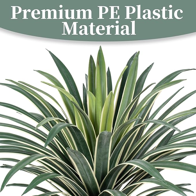 Artificial Agave Plant 27.55Inch UV Resistant Faux Agave Plant Outdoor Large Fake Plants Indoor Realistic Artificial Plants Without Pot for Outdoor Patio Garden Indoor Home Decor (2 Packs)