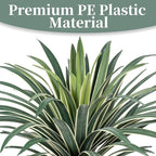 Artificial Agave Plant 27.55Inch UV Resistant Faux Agave Plant Outdoor Large Fake Plants Indoor Realistic Artificial Plants Without Pot for Outdoor Patio Garden Indoor Home Decor (2 Packs)