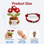 COLTUPWZ Handmade Crochet Red Flowers Birthday Gift for Mom | Mother's Day Gift, Remember I Love You MOM Emotional Support Gift for Mom from Daughters | Home Decor for Living Room, Office