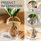 Mushroom Glass Planter, Plant Propagation Station, Cute Mushroom Vase, Clear Glass Terrarium Jar Propagation Vase for Indoor Plants Home Decor, Gifts for Plant Lovers (2)