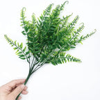 PASYOU Artificial Plants Fake Boston Fern Shrubs 8 Pack, Plastic Leaves Faux Ferns Plant for Indoor Outdoor Home Porch Garden Decor Greenery Grass Flowers Stems Party Wedding Bundles DIY Decorations