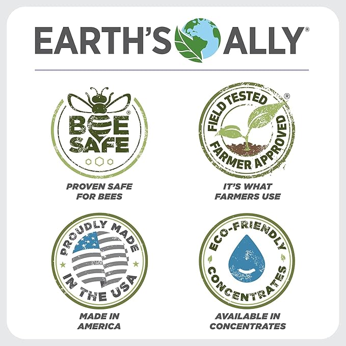 Earth's Ally 3-in-1 Insecticide, Miticide, Fungicide for Plants - Copper Fungicide Spray Alternative - Insect Repellent & Pest Control for Indoor Outdoor Organic Gardening - 32 Oz RTU
