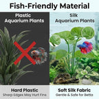 10 PCS Aquarium Decorations Silk Aquarium Plants Betta Fish Tank Decor Artificial Fish Tank Decorations Plants for Betta, Goldfish, Turtle & Reptile Tanks Ornament Accessories