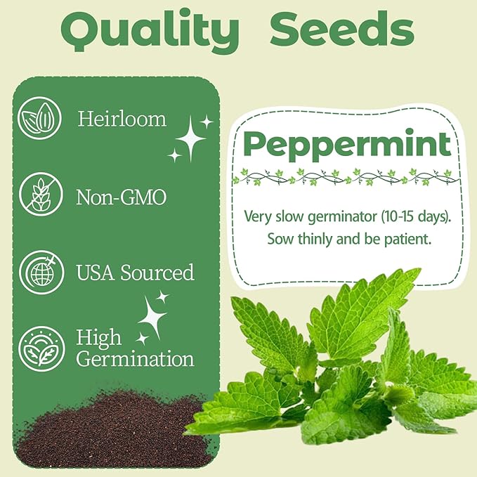 Herb Seed Pods Kit Hydroponic - Refill Pod for All Indoor Garden, 8 Grow Pods with Seeds of Peppermint & Plant Food, Compatible with All Hydroponics Growing Systems