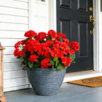 Fake Outdoor Flowers, Artificial Flowers For Outdoors, Red Artificial Geraniums Plastic Flowers, Fake Plant For Outside, Silk Faux Flowers For Outdoor Planters UV Resistant For Front Porch（4 Pcs)