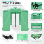 EAGLE PEAK 12x8 Portable Walk in Greenhouse, Pop Up Indoor Outdoor Greenhouse, Green House Kit with Zippered Roll-Up Doors, Windows + Support Pole, PE Cover, Clear/Green