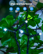 Brightown 2 Pack Solar String Lights for Outside, Each 46Ft 120 LED Solar String Lights Outdoor with 8 Modes, IP65 Waterproof Solar Lights for Patio Yard Wedding Garden Party Decorations, Pure White