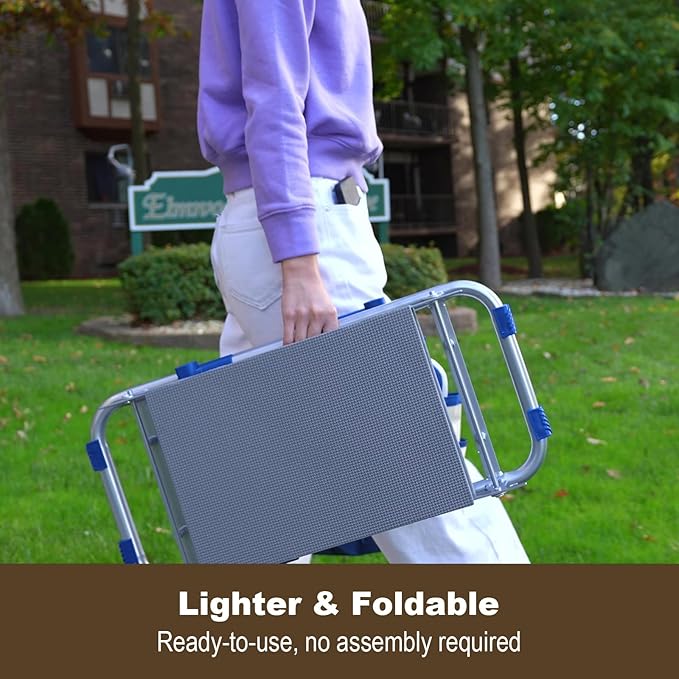 Aimerla K5 Foldable Kneeler Seat - Heavy Duty (Detachable Cloud Kneeler Pad) - Garden Stool - 2 Large Tool Bags - Portable Bench for Indoor & Outdoor