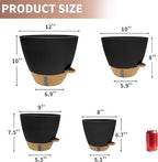 MNKXL 12"/10"/9"/8" Self Watering Pots with Visual Water Window,Extra Large Self Watering Plant Pots with Drainage Holes & Saucers,Black Planters for Indoor Plants,4-Pack